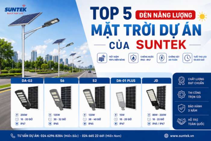 TOP 5 Đèn Năng Lượng Mặt Trời Dự Án Của Suntek